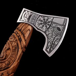 Hacha de Madera con Mango de Acero de Damasco a Bajo Precio, Hacha de Acero con Alto Contenido de Carbono para Caza y Camping - Product Image 3