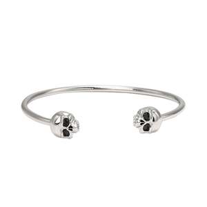 Jeulia Biker Style Skull Sterling <b>Silver</b> Fashion <b>Bangle</b> <b>Bracelet</b> - Product Image 1