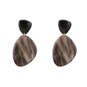 Pendientes de tuerca de cuerno de búfalo hechos a mano con estilo con perla, nuevo diseño, joyería de ágata personalizable - Product Image 1