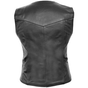 Gilet en cuir pour moto pour femmes et hommes avec impression de logo personnalisée, broderie, fermeture éclair tricotée, imperméable, vêtement de protection - Product Image 2