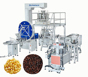 خط إنتاج آلي متعدد الرؤوس للوزن والتعبئة مخصص لتعبئة حبوب القهوة والفشار - Product Image 1