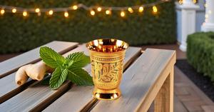 Koi Designer Brass Mint Julep Cup Tasses à boire Gobelet à café en verre élégant pour les occasions de fête - Product Image 3