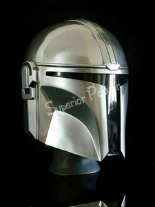 Casque d'inspiration mandalorienne en acier 18GA, casque de chevalier médiéval Viking, cadeaux faits à la main - Product Image 6