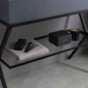 <b>Free</b>-<b>Standing</b> 100cm <b>Bathroom</b> Cabinet with Madeira Grey Sink and <b>Mirror</b> Modern <b>Bathroom</b> Sets - Product Image 5