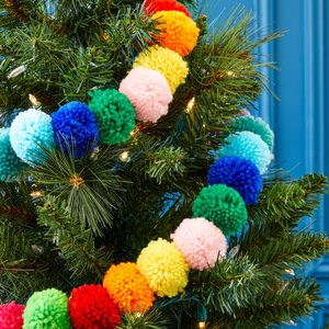 10 pieds coloré Pom Pom guirlande pour arc-en-ciel anniversaire noël décor <span class=keywords><strong>bricolage</strong></span> couture papier <span class=keywords><strong>pompon</strong></span> boule guirlande laine artisanat fournitures - Product Image 1