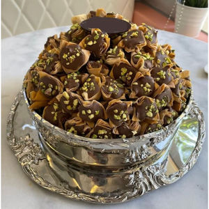 Fabulous Design Tableware Chocolate Serving Bowl Desserts Holder Premium Silver Hammered Metal Round Chocolate Bowl On-<b>Sale</b> - Product Image 1