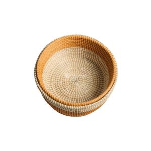 ตะกร้าหวายทะเลสองสีพร้อมเชือกพลาสติก ตะกร้าเก็บของทอมือทนทาน ตะกร้าเก็บของทอมือทนทาน Viettimecraft - Product Image 4