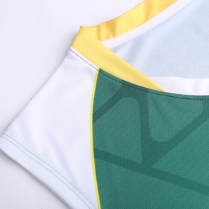 Custom Sublimated Men's Sleeveless <b>Volleyball</b> Uniform Green Geometric Print Moisture Wicking Fitted Sport <b>Set</b> Summer Apparel - Product Image 4