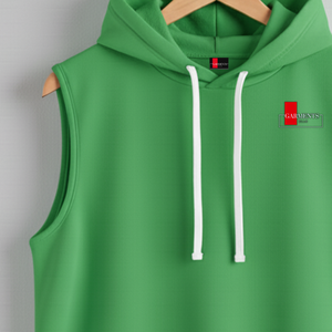 <b>Men</b> Solid <b>Sleeveless</b> <b>Hoodie</b> Custom Fleece Pullover 100% Cotton Winter | OEM ODM Gym Streetwear <b>Hoodie</b> Vest - Product Image 3