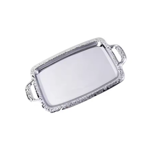Vente chaude Plateaux De Service pour La Maison Hôtel Restaurant Alimentaire Snack Servir Décor Argent Fini Design Moderne Plateaux En Métal - Product Image 1