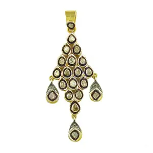 Gold Plated 925 <b>Silver</b> Women's Vintage Pendant <b>Necklace</b> Pear Cut Crystal Rhinestones Classic Water Drop Design for Wedding - Product Image 3