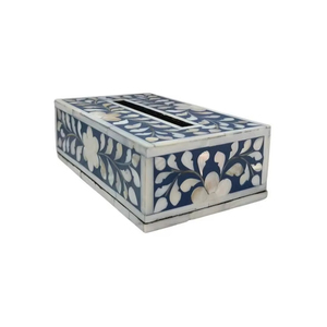 Caja de pañuelos rectangular personalizable hecha a mano con incrustaciones de nácar, materiales naturales para vacaciones, cajas de almacenamiento y contenedores al por mayor - Product Image 1
