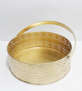 Panier de rangement pour corbeille à fruits fantaisie grillagée en or Caractéristique multicolore Matériau écologique Origine Type Taille Corbeille à fruits de luxe conviviale - Product Image 5