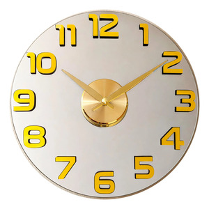 3D Circular <b>Wall</b> <b>Clock</b> 40cm Digital Mirror Living Room <b>Decoration</b> - Assorted Colors - Product Image 2