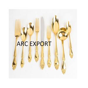 Simple & Large Unique Design Flatware Set Gold Color Plated Stainless Steel Material With <b>Acrylic</b> Handle Fancy Cutlery Set - Product Image 6