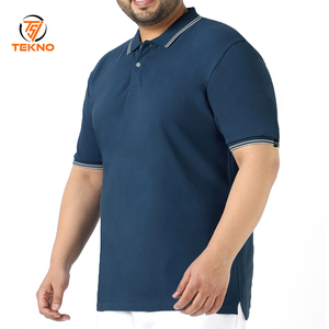Polos de poliéster y algodón de talla grande para hombre, polos transpirables en blanco lisos, deportivos, de manga corta, para hombre, transpirable, servicio OEM - Product Image 1