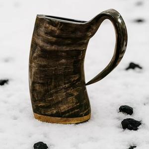 Taza de cuerno rústica auténtica hecha a mano, vajilla ecológica natural, taza elegante duradera, perfecta para café, té, whisky, - Product Image 1