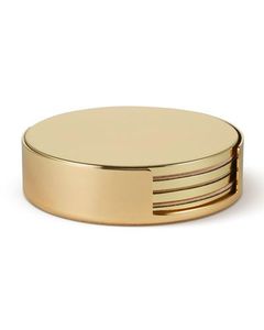 Juego de posavasos de Metal dorado grabado con soporte, posavasos redondos modernos para protección de mesa de oficina en casa y decoración de Bar - Product Image 3