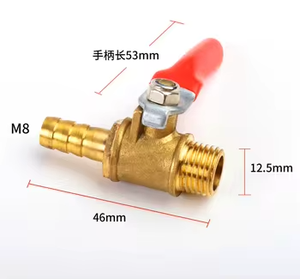 TKFM Dn8 Pezón roscado externo macho 40g Longitud 46mm Válvula de bola Pagoda de latón Potencia manual para agua OEM personalizable - Product Image 2