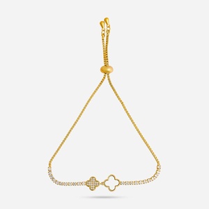 191961 Zircon Charm <b>Bracelet</b> Geometric Cross Pattern Stylish Religious Trendy Design Gift Made Copper Stainless Steel Zinc Alloy - Product Image 1