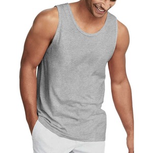 Camisetas sin mangas de diseño personalizado para hombres 100% algodón fabricante indio OEM liso impreso Sandos ropa de gimnasio colores personalizados diseños Logo - Product Image 1