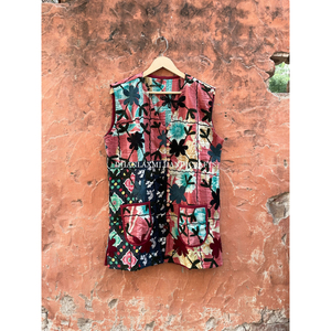 Manteau de Style Vintage en coton indien, broderie à la main, imprimé Floral multicolore, veste d'été à boutons - Product Image 1