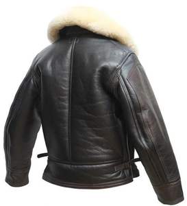 Chaqueta de bombardero de motocicleta Vintage personalizable para mujer, decoración de piel, cortavientos transpirable de alta calidad, Uso largo informal terminado - Product Image 1