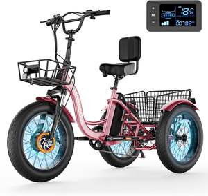 MOONCOOXL Electric <b>Tricycle</b> for Adults, 20x4 Fat Tire Electric Trike, 48V 500W 3 Wheel Electric Bike,7 Speed E Trikes for Adults - Product Image 4