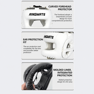 อุปกรณ์ป้องกันศีรษะสำหรับชกมวย RINGMATE Deluxe Cross Bar รุ่น Face Saver |   หมวกนิรภัยสำหรับฝึกอบรมมืออาชีพ PU เป็นมิตรกับสิ่งแวดล้อม โรงงานผลิตโดยตรง รับผลิตแบบ OEM ODM - Product Image 6
