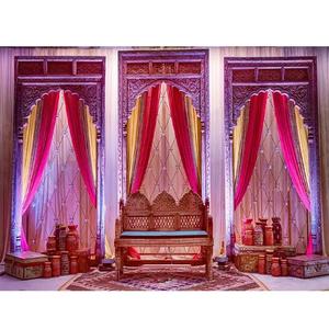 Exclusivo Diseño de Escenario para Recepción de Boda Marroquí, Escenario Tradicional para Boda Gujarati, Escenario para Recepción de Boda Gujarati en Canadá - Product Image 1