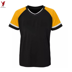Maillot à col en V à deux boutons Design Autocollant de transfert de chaleur Logo de l'équipe Impression sur maillot de baseball Ensemble de baseball deux en un - Product Image 4
