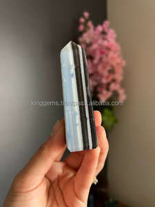 Owyhee bleu opale tour sculpté cristal obélisque pierre précieuse métaphysique naturelle de haute qualité pour REIKI guérison méditation Feng Shui - Product Image 2