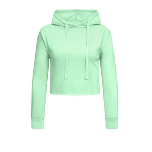 Haut court léger de haute qualité pour femmes haut court à manches longues à capuche sweat à capuche personnalisé pour femmes - Product Image 5