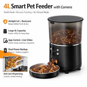 Wholesale 4L Smart Pet <b>Feeder</b> <b>with</b> Camera Tuya WiFi App Control Voice Recorder <b>Cat</b>/Dog Food Dispenser - Product Image 2