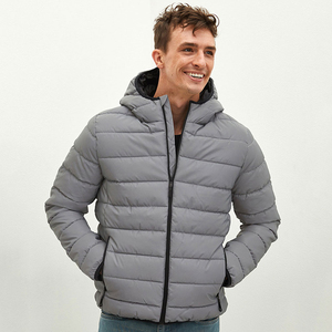 2026 Detachable Custom Embroidery Logo Men's Hooded Warm Outdoor Winter <b>Canvas</b> Puffer Quilted Padded Bubble <b>Jacket</b> - Product Image 3