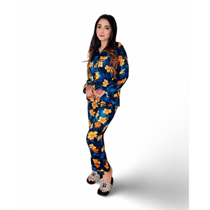 Ropa de salón de lino suave estampada Premium para ella - Product Image 2