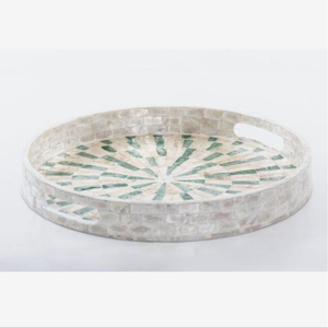 Plateau de service en chocolat nacré de qualité supérieure plateau de service en chocolat de forme rectangulaire au design vintage pour le Ramadan - Product Image 6