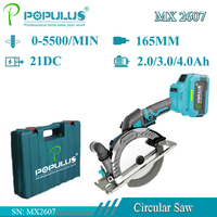 IPOPULUS fabriqué en Chine 21V menuiserie portable métal 6.5 pouces outil de coupe petite scie circulaire à usage domestique Machine pour bois