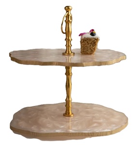 อุปกรณ์ตั้งโชว์เค้กไม้มะม่วงสีธรรมชาติ3ชั้นดีไซน์คลาสสิก - Product Image 5