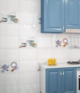 Fayans 300x450mm geniş çeşitli yüzey kaplama aralığı mutfak duvar ve yer karosu için dekoratif görünüm için 7.7mm kalınlık