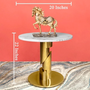 Aluminium Casted Modern Design Frame Side <b>Table</b> <b>Marble</b> Top Hotel Room Decorative Furniture High Quality Low Prices - Product Image 5