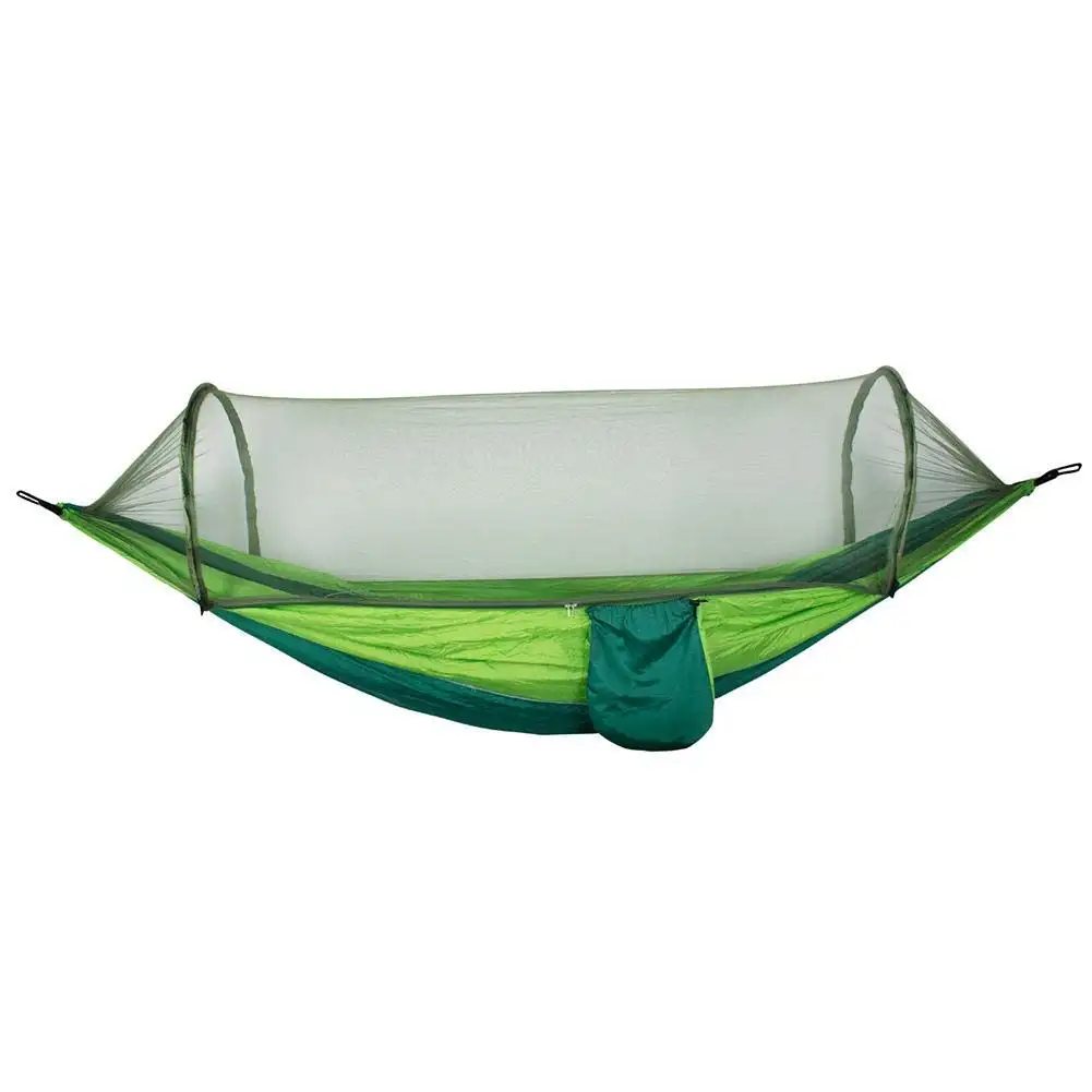 Высококачественный Сверхлегкий портативный Ветрозащитный Противомоскитный спальный гамак для 2 человек кровать с сеткой зеленый и темно-зеленый