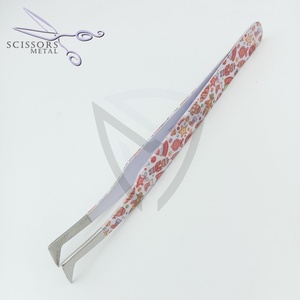 Pinzas para extensión de pestañas de color rosa fuerte con aislamiento profesional de acero inoxidable al por mayor agarre de diamante sostenible - Product Image 5