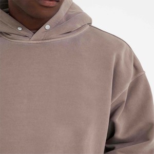 เสื้อฮู้ดดี้ผ้าฟลีซหนา 500 กรัม สีพื้น ทรงโอเวอร์ไซส์ สำหรับผู้ชาย - รับสกรีนโลโก้ กันลมและระบายอากาศได้ดี เหมาะสำหรับฤดูใบไม้ร่วง - Product Image 2