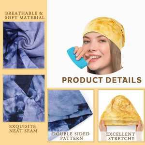 Bonnet unisexe en marbre tie-dye, doux, extensible, respirant, léger, coloré, décontracté, imprimé vibrant, confortable, broderie 3D - Product Image 3