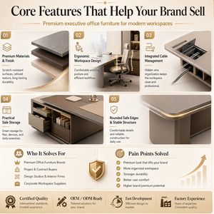 <span class=keywords><strong>Bureau</strong></span> de direction de luxe moderne en forme de L, design élégant pour le <span class=keywords><strong>bureau</strong></span> du <span class=keywords><strong>directeur</strong></span> - Product Image 2