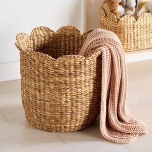 Medium Petal Water <b>Hyacinth</b> <b>Basket</b> Natural Handmade Storage <b>Basket</b> Wholesale eco-friendly Made in Vietnam - Product Image 4