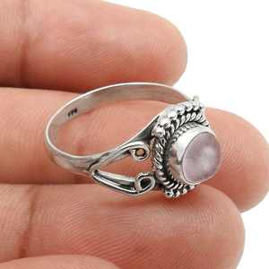 Anillo de Cóctel de Cuarzo Rosa Natural, Plata de Ley 925 de Alta Calidad, Joyería Fina Perfecta para Bodas, Joyería Boho - Product Image 2