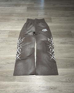 กางเกงจ็อกเกอร์ผู้ชายลายสกรีนวินเทจฟอกสีสไตล์ย้อนยุคแต่งโลโก้ตามสั่ง ทรงขาบานประดับคริสตัล - Product Image 6