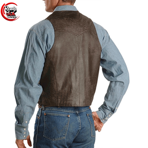 Dernier gilet d'hiver coupe-vent à la mode pour hommes de haute qualité en cuir véritable respirant utilisé comme vêtement extérieur avec décoration de bouton - Product Image 2